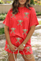 Home Run Style Sequin Baseball Patch Corded Two Piece Short Set